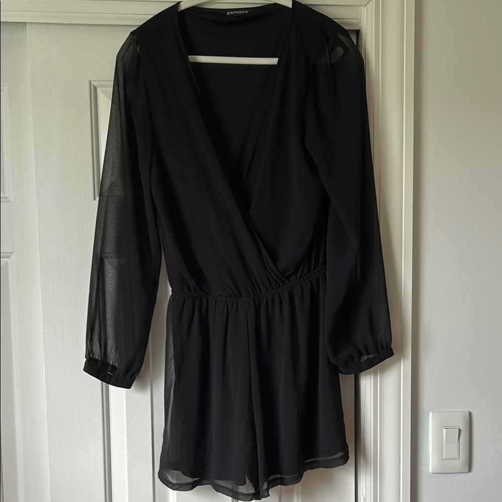 Express Black Sheer Sleeve Dress
